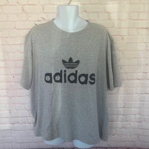 Y2K Vintage ADIDAS Men’s short sleeve shirt gray XL UNISEX